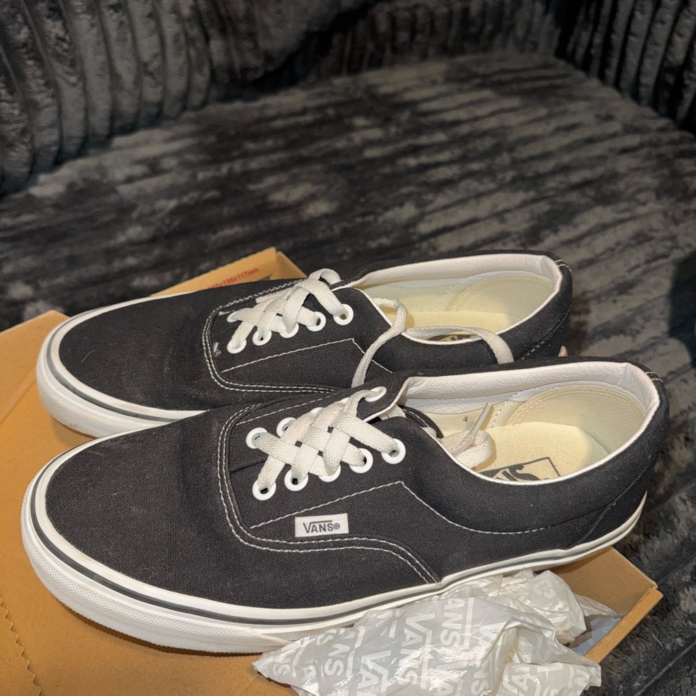 Vans Black and White Canvas Sneakers